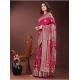 Generic Women's Silk Printed Saree With Unstitched Blouse 5.5Mtr (Magenta)