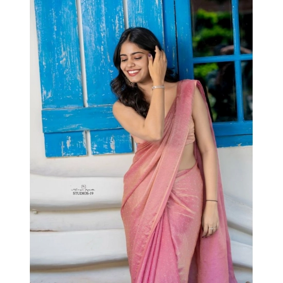 Generic Women's Silk Embroidred Saree With Unstitched Blouse 5.5Mtr (Pink) Generic Women's Silk Embroidred Saree With Unstitched Blouse 5.5Mtr (Pink)