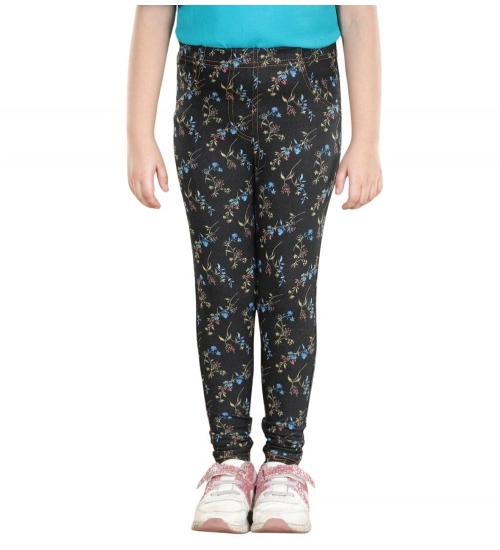 Generic Girl's Cotton Lycra Floral Elasticated Jeggings (Multicolor) Generic Girl's Cotton Lycra Floral Elasticated Jeggings (Multicolor)