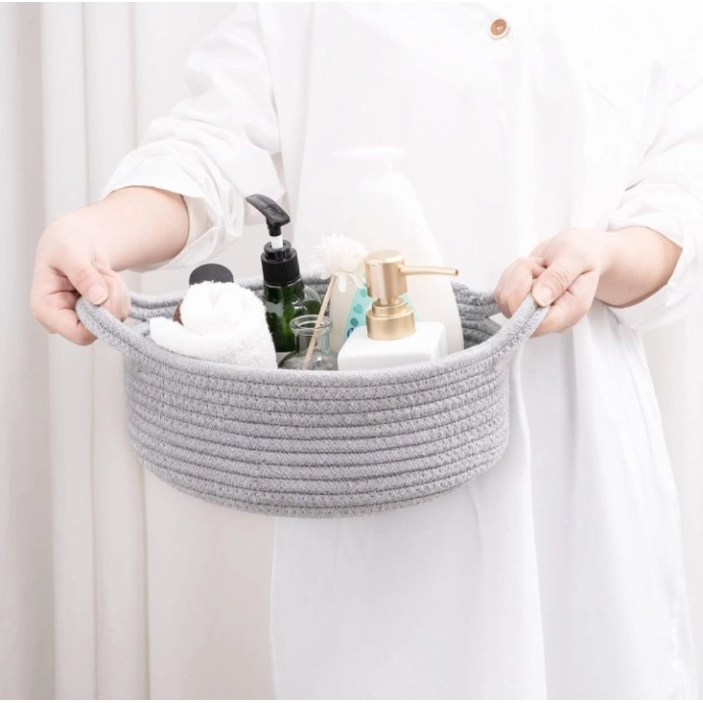 Generic Cotton 8x3 Inch Round Bedside Organizer With Out Lid (Gray) Generic Cotton 8x3 Inch Round Bedside Organizer With Out Lid (Gray)