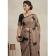 Generic Women's Viscose Silk Embroidered Saree With Unstitched Blouse 5.5Mtr (Beige)