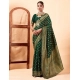 Generic Women's Jacquard Printed Saree With Unstitched Blouse 5.5Mtr (Green)
