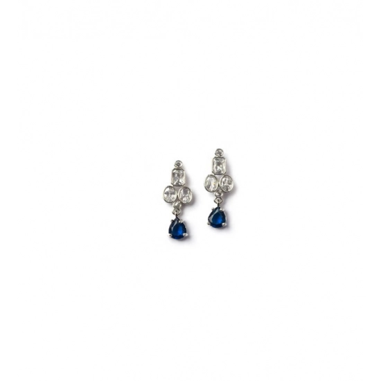 Generic Women's Brass Silver Plated Necklace set (Blue) Generic Women's Brass Silver Plated Necklace set (Blue)