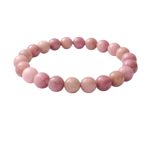 Generic Natural Crystal 8mm Rhodonite Bracelet (Light Purple)