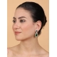 Generic Women's Brass Silver Plated Drop Earrings (Green) Generic Women's Brass Silver Plated Drop Earrings (Green)