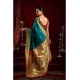 Generic Women's Silk Blend Woven Saree With Unstitched Blouse 5.5 Mtr (Teal)