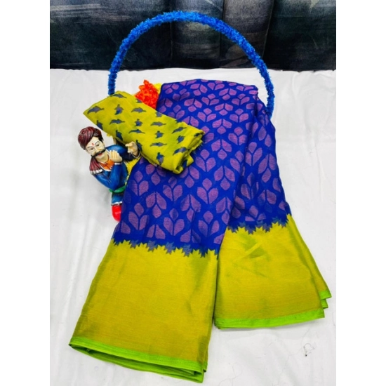Generic Women's Brasso Printed Saree With Unstitched Blouse 5.5Mtr (Blue) Generic Women's Brasso Printed Saree With Unstitched Blouse 5.5Mtr (Blue)