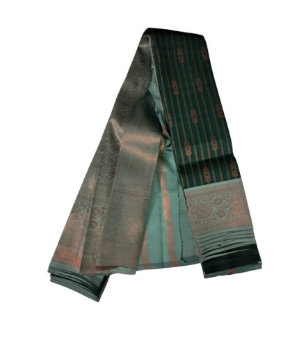 Generic Women's Soft Silk Wooven Saree With Unstitched Blouse 5.5Mtr (Green)