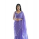 Generic Women's Soft Litchi Silk Jacquard Work Saree With Unstitched Blouse 5.5Mtr (Purple)