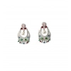 Generic Women's Brass Silver Plated Chandbali Earrings (Multicolor)