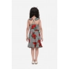 Generic Girl's Polyester Crepe Floral Shoulder Straps Dress (Red) Generic Girl's Polyester Crepe Floral Shoulder Straps Dress (Red)