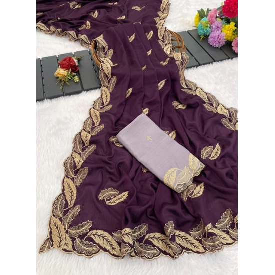 Generic Women's Chiffon Embroidered Saree With Unstitched Blouse 5.5Mtr (Magenta) Generic Women's Chiffon Embroidered Saree With Unstitched Blouse 5.5Mtr (Magenta)