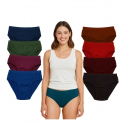 Generic Pack of_9 Women's Cotton Solid Hipster Panty (Multicolor)