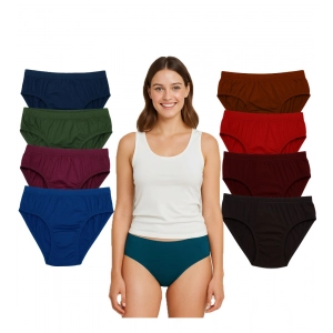 Generic Pack of_9 Women's Cotton Solid Hipster Panty (Multicolor)