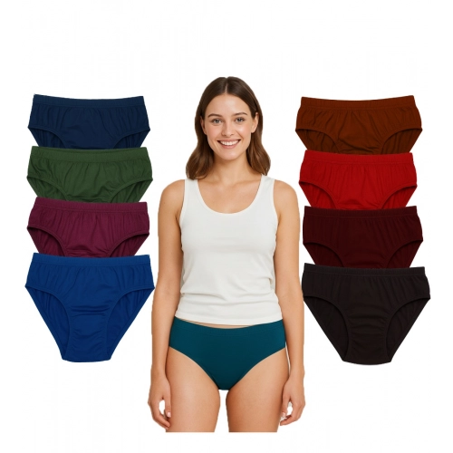 Generic Pack of_9 Women's Cotton Solid Hipster Panty (Multicolor)