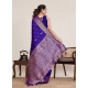 Generic Women's Jacquard Woven Saree With Unstitched Blouse 5.5Mtr (Blue)