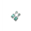 Generic Women's Brass Silver Plated Drop Earrings (Green) Generic Women's Brass Silver Plated Drop Earrings (Green)