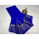 Generic Women's Crepe Chit Pallu Solid Saree With Unstitched Blouse 5.5Mtr (Blue)