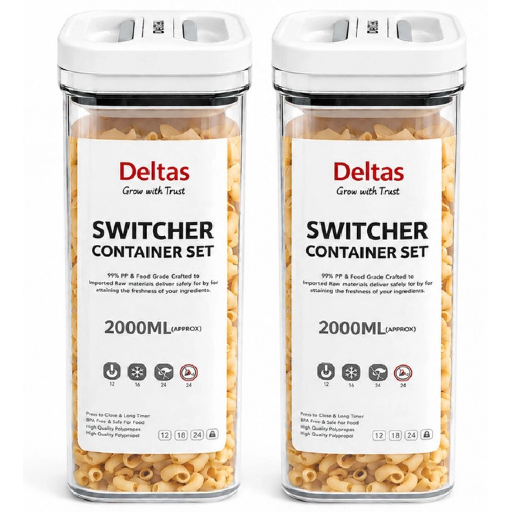 Generic Pack of 2 Switchers Airtight Storage Container Set 2000 ML (White)