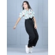 Generic Girl's Polyester Floral Short Sleeves Jumpsuit (Green-Black) Generic Girl's Polyester Floral Short Sleeves Jumpsuit (Green-Black)