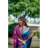 Generic Women's Katan_Silk Zari_Weaving Saree With Unstitched Blouse 5.5Mtr (Blue)