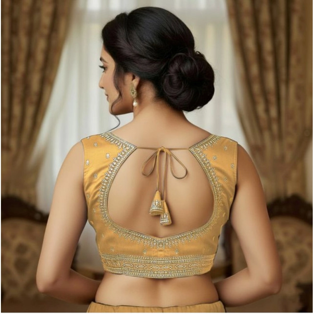 Generic Women's Zimmi Choo Sequin Work V-Neck Padded Blouse (Beige 38 Ready (Self Alterable 36–40) Generic Women's Zimmi Choo Sequin Work V-Neck Padded Blouse (Beige 38 Ready (Self Alterable 36–40)