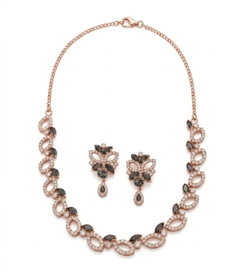 Generic Women's Brass Silver Plated Necklace set (Silver) Generic Women's Brass Silver Plated Necklace set (Silver)