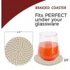 Generic Cotton Rope Drink Coasters 6 Pcs Set (Beige-White)