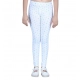 Generic Girl's Cotton Lycra Printed Elasticated Leggings (White)
