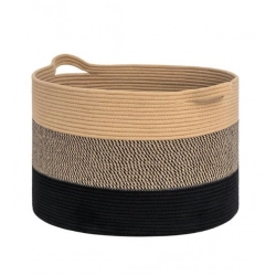 Generic Cotton Pack Of_1 Mix 16x14 Inch Storage Basket For Clothes With Out Lid (Multicolor)
