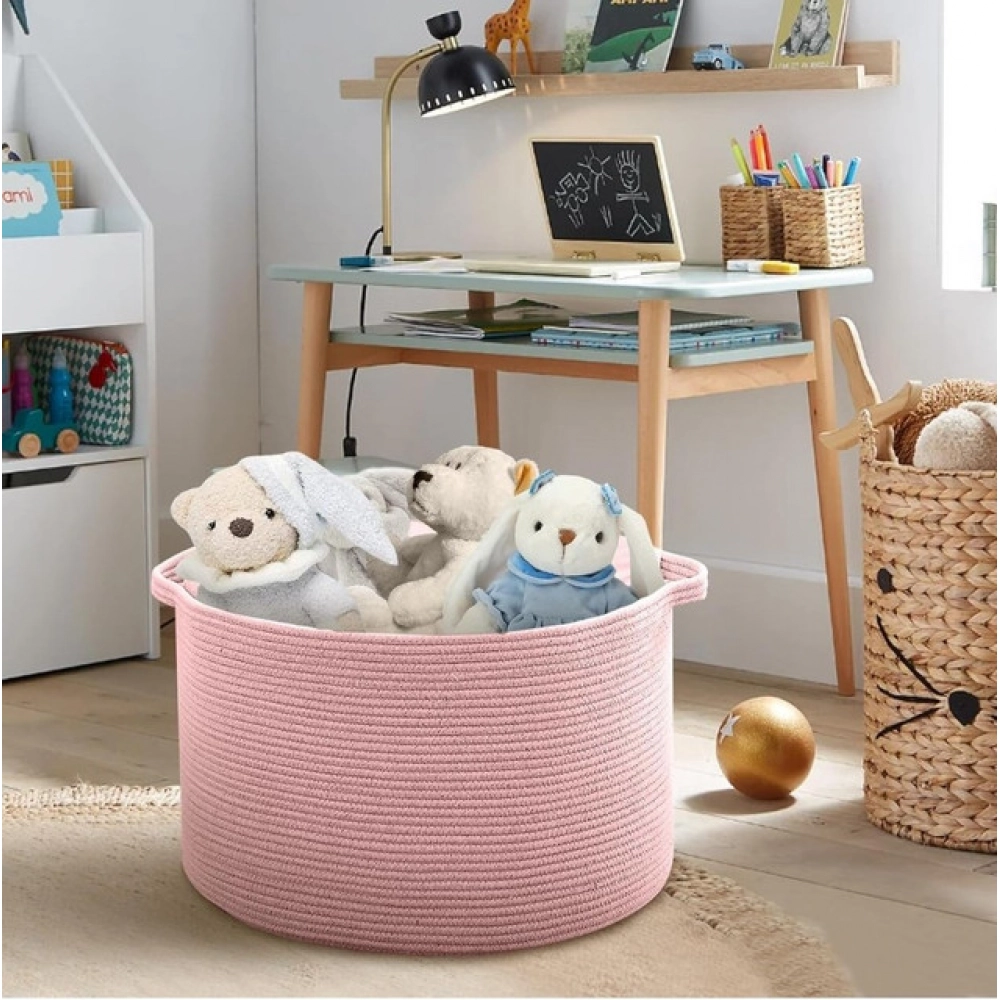 Generic Cotton Pack Of_1 14x12 Inch Storage Basket For Clothes With Out Lid (Pink) Generic Cotton Pack Of_1 14x12 Inch Storage Basket For Clothes With Out Lid (Pink)