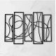 Generic Wooden 5-Piece Wall Art Panel Frame – Elegant Black Abstract Design