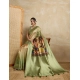 Generic Women's Silk Printed Saree With Unstitched Blouse 5.5Mtr (Mehendi)