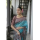 Generic Women's Faux_Tussar Ikat Saree With Unstitched Blouse 5.5Mtr (Aqua_Blue) Generic Women's Faux_Tussar Ikat Saree With Unstitched Blouse 5.5Mtr (Aqua_Blue)