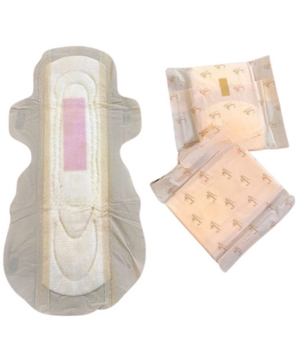 Generic Pack of_12 Pcs Cotton Bamboo Sanitary Pads with Wings (White, each pack_6 pads)