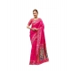 Generic Women's Silk Blend Woven Saree With Unstitched Blouse 5.5 Mtr (Pink)