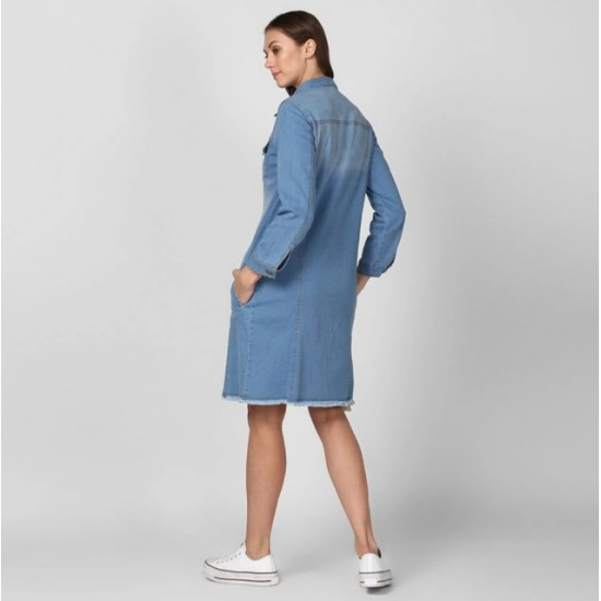 Generic Women's Denim Washed Long Sleeves Jacket (Blue) Generic Women's Denim Washed Long Sleeves Jacket (Blue)
