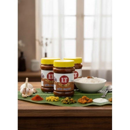 Generic Pack of_3 300GM LT Garlic Pickle Traditional Digestive Side Dish (Red)