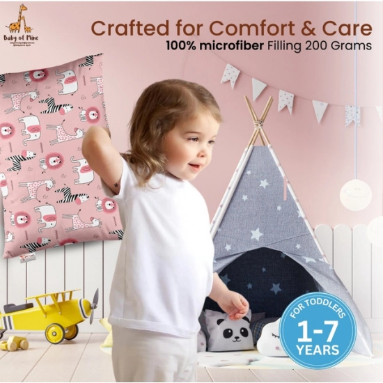 Generic Soft Plush Printed Baby Infant Pillow for Kids Age 1 To 5 Years (Pink)