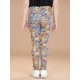 Generic Girl's Cotton Lycra Floral Elasticated Jeggings (Multicolor)