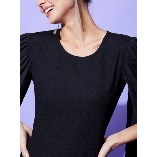 Generic Women's Polyeter Solid Cape Sleeve Jumpsuit (Black) Generic Women's Polyeter Solid Cape Sleeve Jumpsuit (Black)