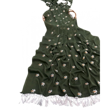 Generic Women's Georgette Embellished Saree With Unstitched Blouse 5.5Mtr (Green) Generic Women's Georgette Embellished Saree With Unstitched Blouse 5.5Mtr (Green)