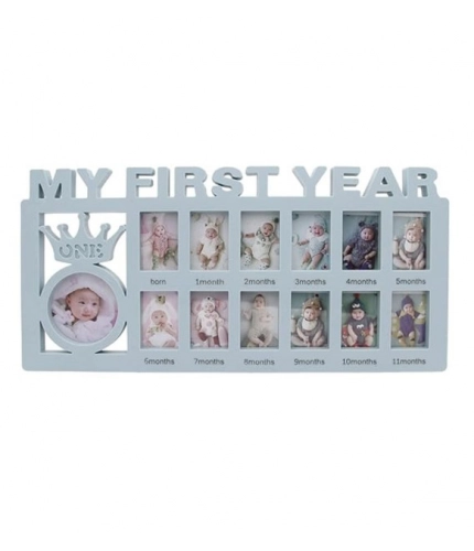 Generic Acrylic Newborn Baby First Year Photo Frame (Multicolor)
