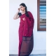 Generic Women's Litchi silk Printed Saree With Unstitched Blouse (Red)
