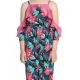 Generic Girl's Polyester Floral Cold Shoulder Jumpsuit (Pink) Generic Girl's Polyester Floral Cold Shoulder Jumpsuit (Pink)