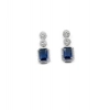 Generic Women's Brass Silver Plated Drop Earrings (Blue) Generic Women's Brass Silver Plated Drop Earrings (Blue)