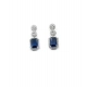 Generic Women's Brass Silver Plated Drop Earrings (Blue)
