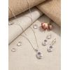 Generic Women's Brass Silver Plated Pendant Set (Pink) Generic Women's Brass Silver Plated Pendant Set (Pink)