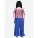 Generic Girl's Rayon Solid Bell Sleeve Top with Culottes (Purple-Blue) Generic Girl's Rayon Solid Bell Sleeve Top with Culottes (Purple-Blue)