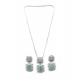 Generic Women's Brass Silver Plated Pendant Set (Mint)